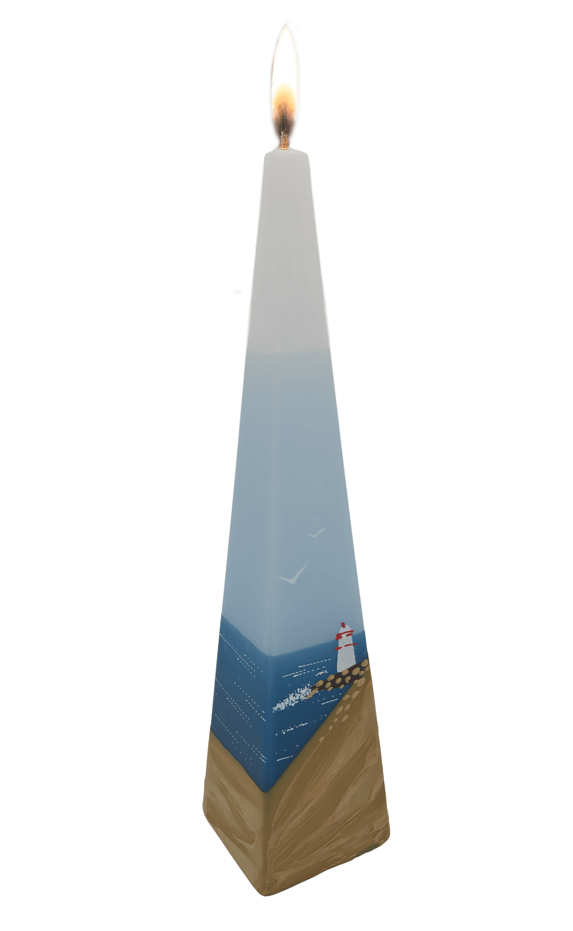 Handgemaakte piramide kaars Vuurtoren groot 60x250 3