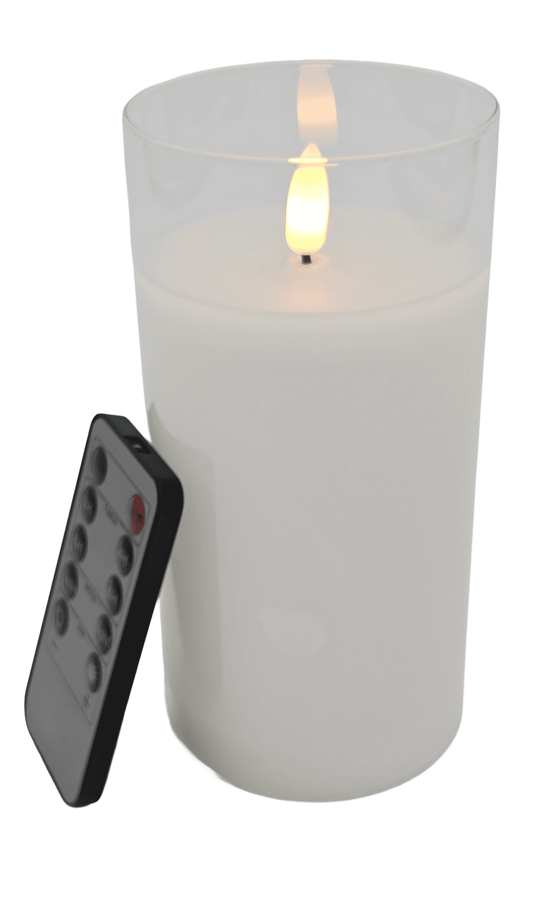 LED Stompkaars in glas met afstandsbediening 75x100 mm / Wit 3