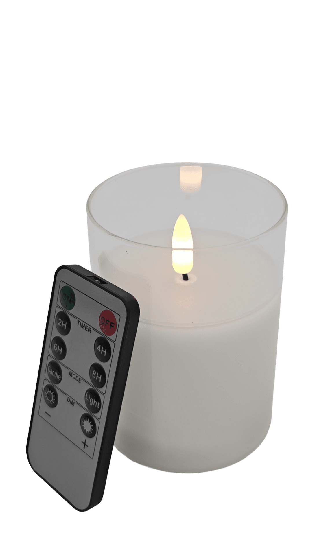 LED Stompkaars Wit In glas met afstandsbediening 75x150 mm 4