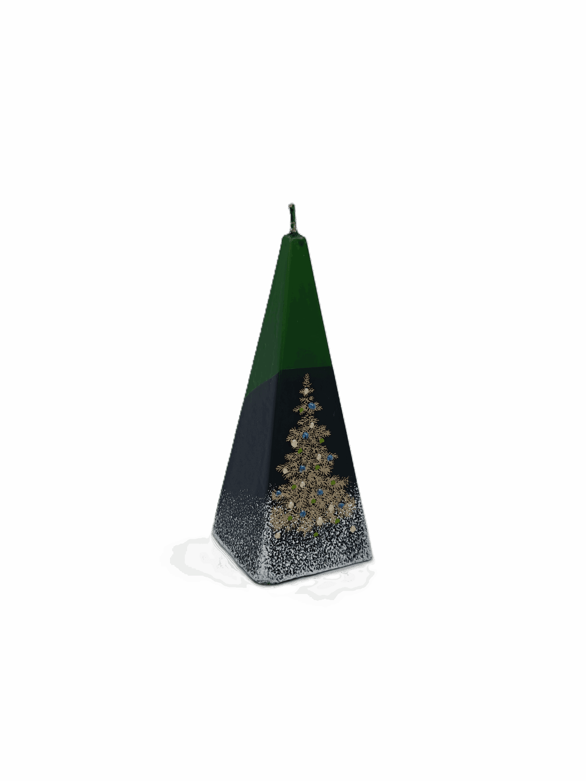 Handgemaakte piramidekaars mediumKerstboom groen 50x150 2