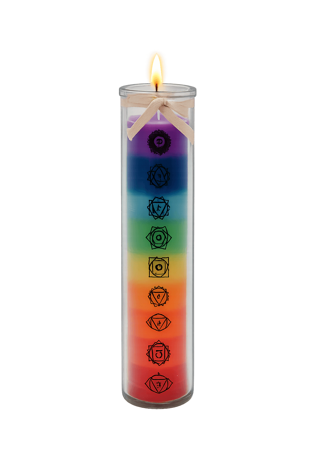 Regenboog Chakra Kaars in Glas – 7 Chakra’s 2