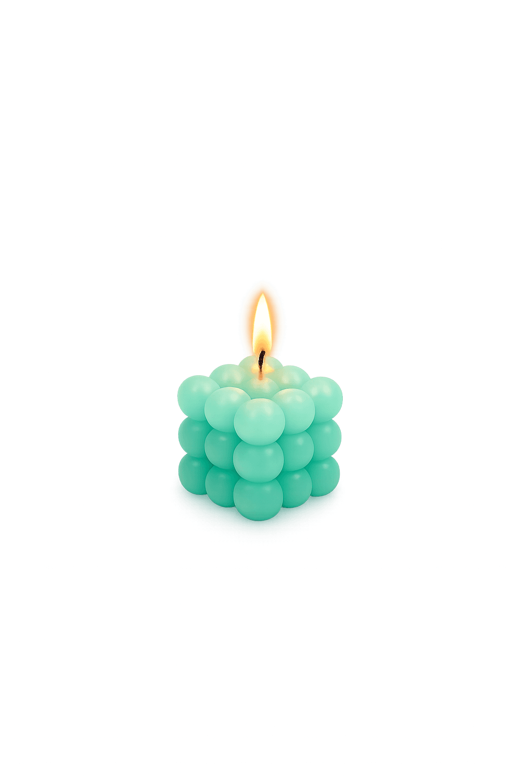 Groene bubbelkaars 6x6x6 cm 3