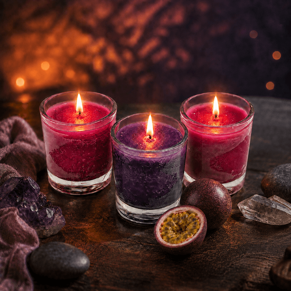 Duftkerzen im Glas Feel Passionsfrucht 3er-Set