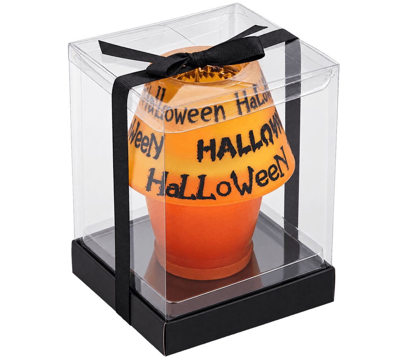 Halloween-Kerze Lampe mit Glasschirm orange Ø 100 × 125 mm Bild 3